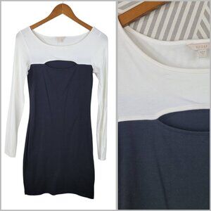 Guess Shirt Dress Tunic Size Small Key Hole Womens Black White Womens Party